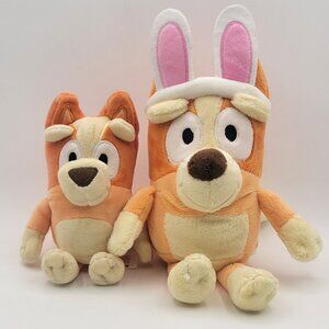Bluey Lot of 2 Plush Bingo Sister Orange Terrier Stuffed Animals Soft Toys